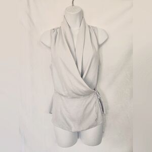 Wilfred Sheer Light Blue Tie On Side Summer Blouse Size XS